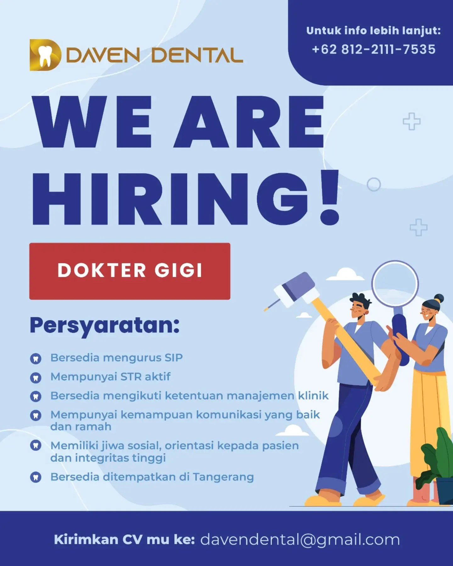 lowongan kerja dokter gigi