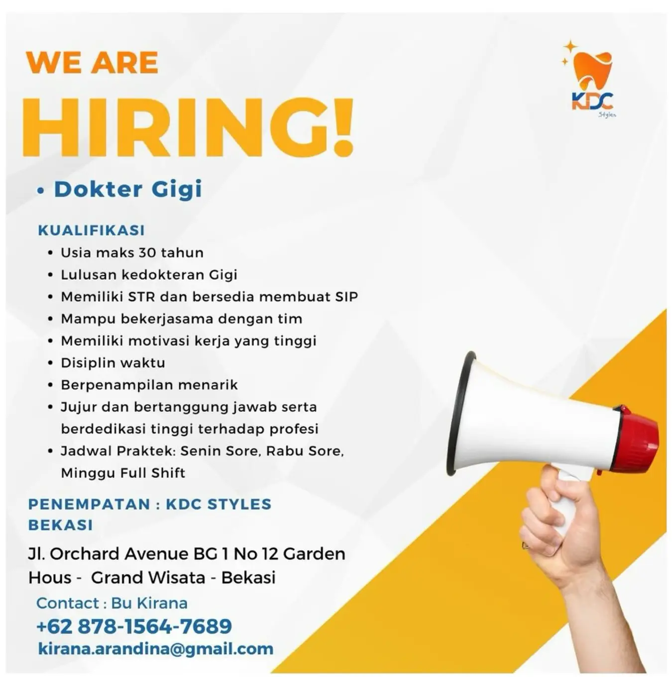lowongan kerja dokter gigi
