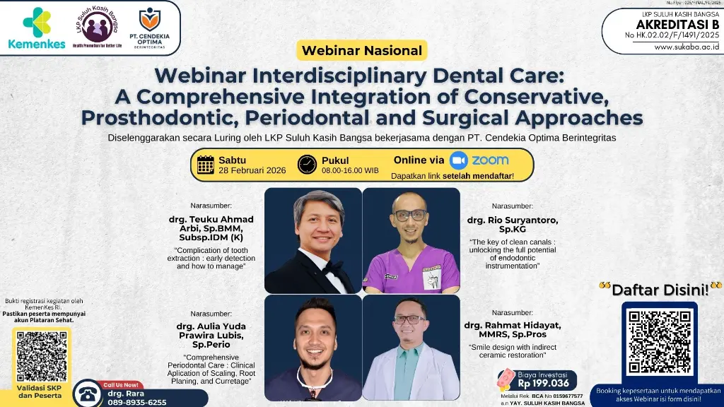 Webinar Interdisciplinary Dental Care: A Comprehensive Integration of Conservative Prosthodontic, Periodontal, and Surgical Approaches