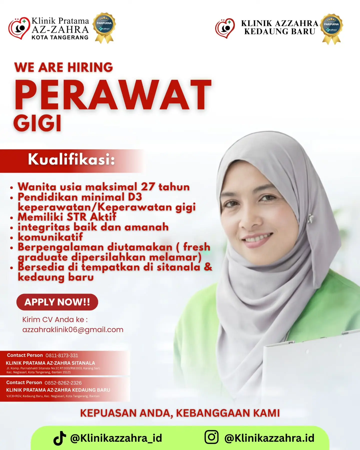 Lowongan Kerja Perawat Gigi Tangerang 2026