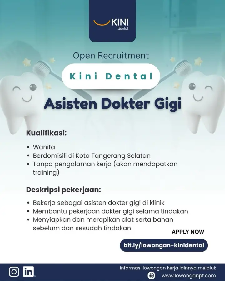 Lowongan Kerja Asisten Dokter Gigi Banten 2026
