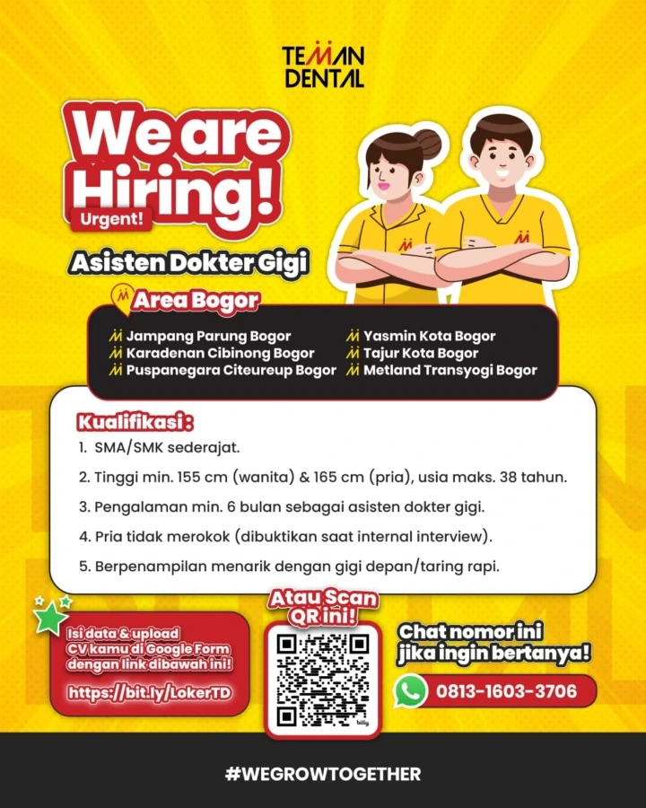 Lowongan Kerja Asisten Dokter Gigi Bogor 2026