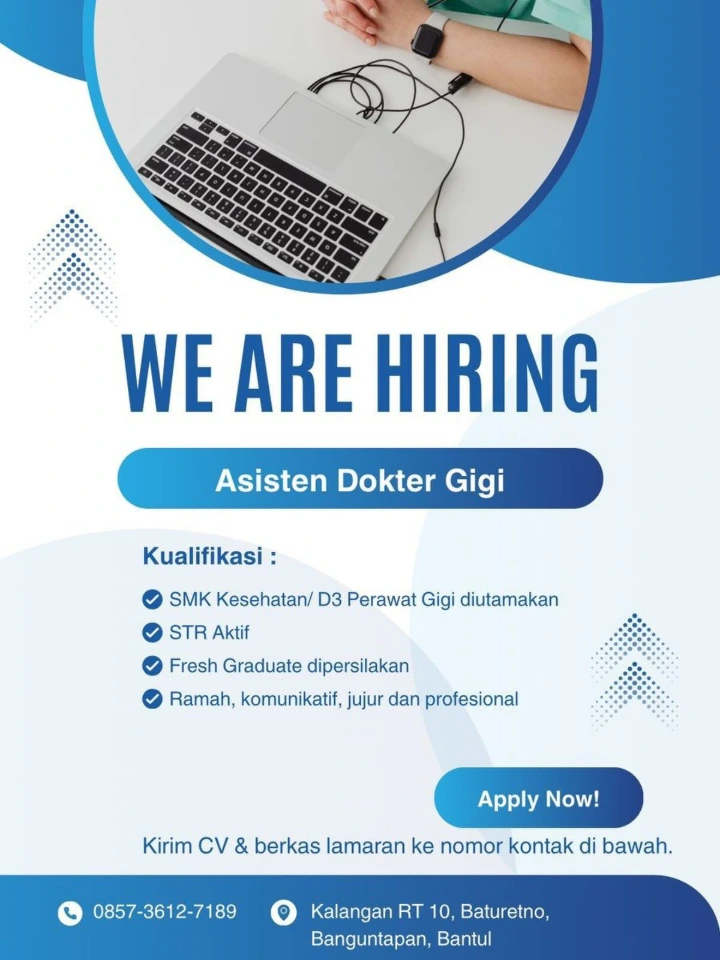 Lowongan Kerja Asisten Dokter Gigi Yogyakarta 2026