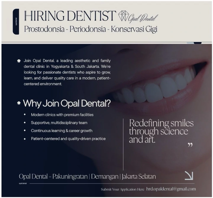 Lowongan Kerja Dokter Gigi Spesialis Konservasi Gigi Jakarta 2026