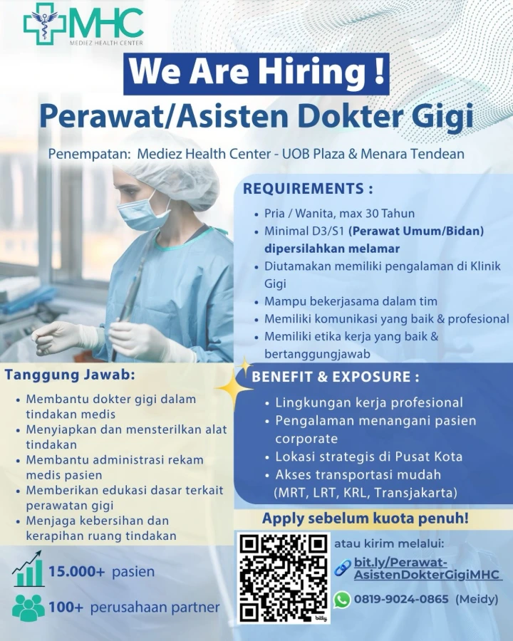 Lowongan Kerja Asisten Dokter Gigi Jakarta 2026