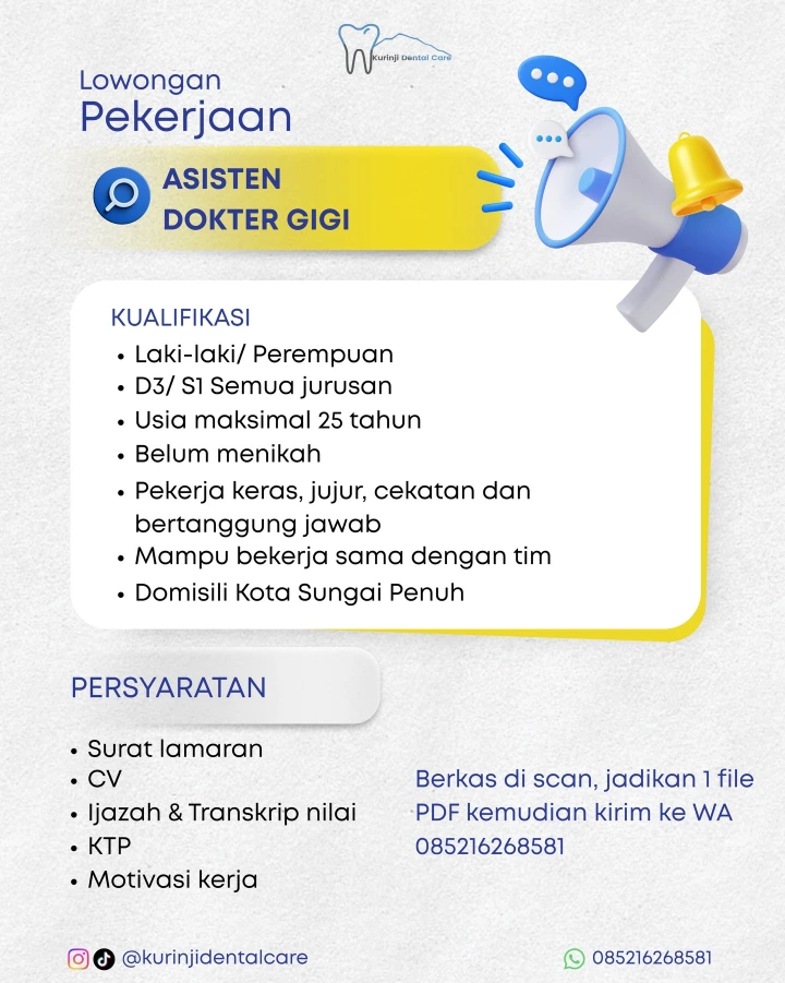 Lowongan Kerja Asisten Dokter Gigi Jambi 2026