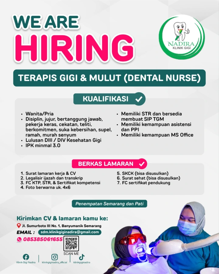 Lowongan Kerja Terapis Gigi &amp; Mulut Semarang 2026