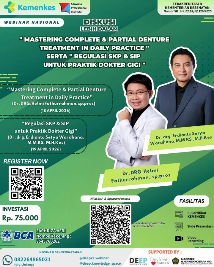 Webinar Gigi Tiruan &amp; Regulasi SIP SKP