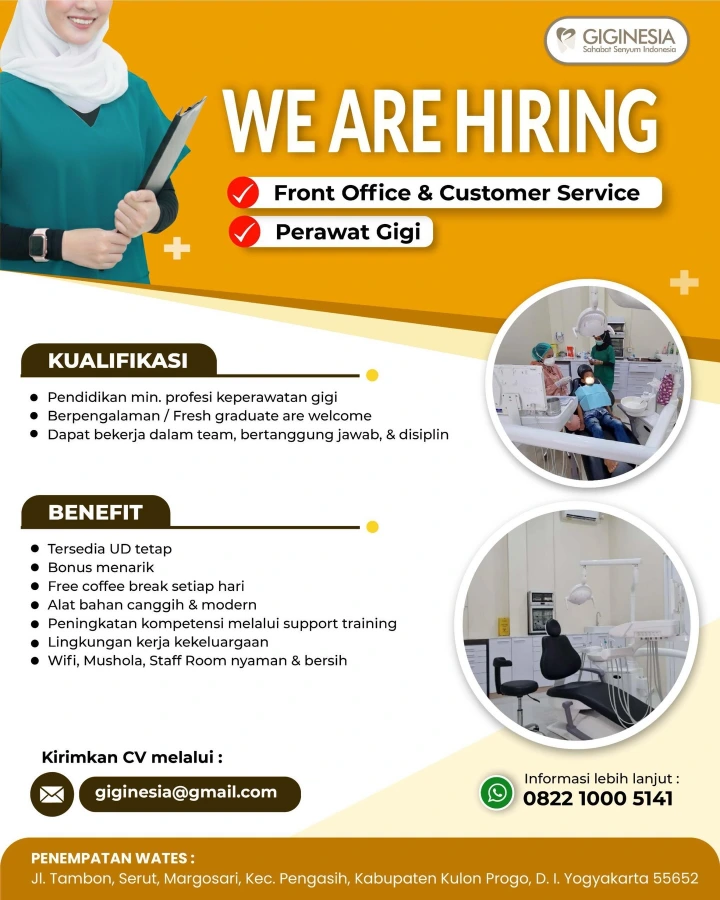 Lowongan Kerja Perawat Gigi Yogyakarta 2026