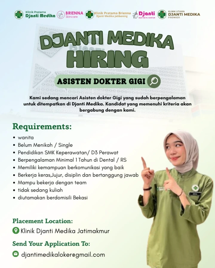 Lowongan Kerja Asisten Dokter Gigi Bekasi 2026