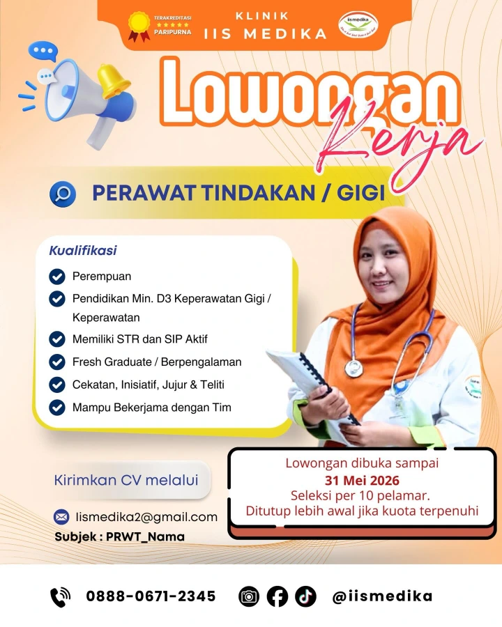 Lowongan Kerja Perawat Gigi Sukoharjo 2026
