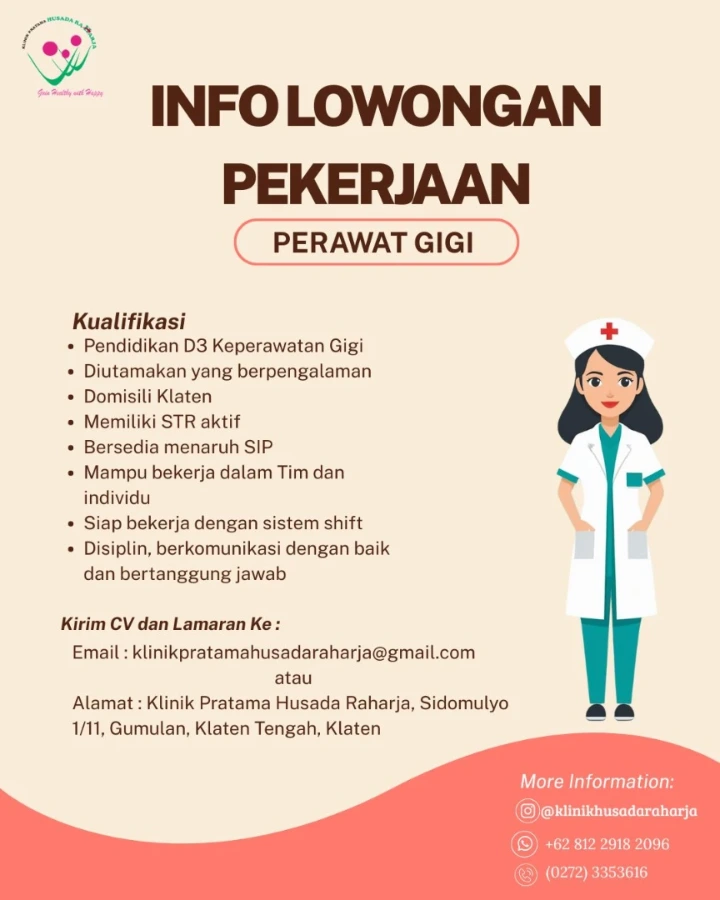 Lowongan Kerja Perawat Gigi Klaten 2026