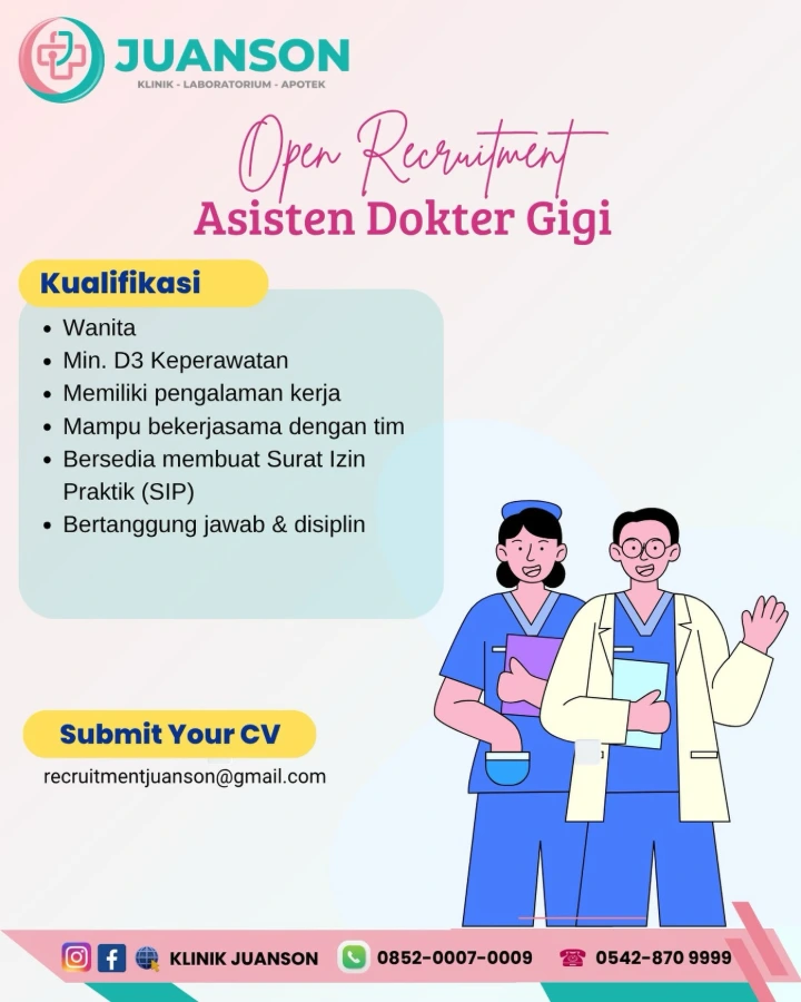 Lowongan Kerja Asisten Dokter Gigi Balikpapan 2026