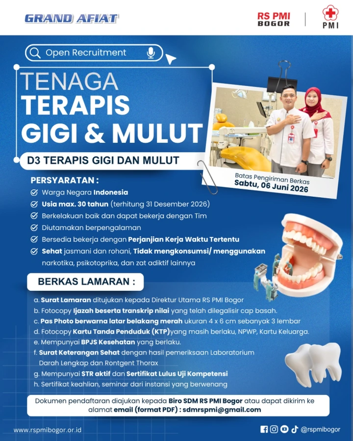 Lowongan Kerja Terapis Gigi &amp; Mulut Bogor 2026