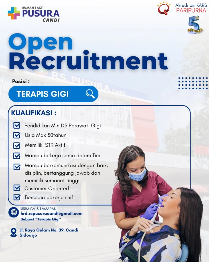 Lowongan Kerja Terapis Gigi Sidoarjo 2026
