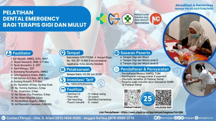 Pelatihan Dental Emergency bagi Terapis Gigi dan Mulut