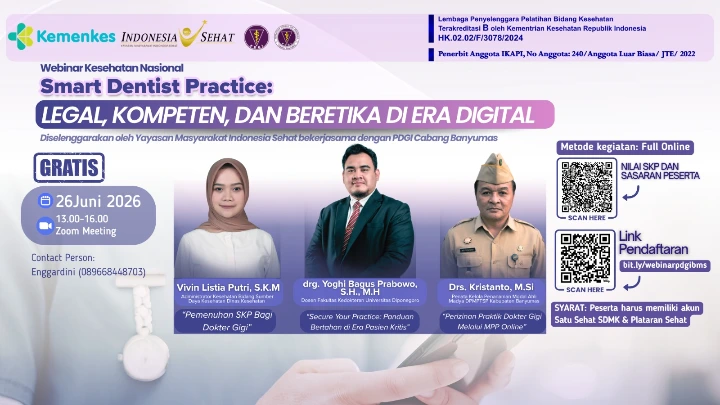 Webinar Smart Dentist Practice PDGI Banyumas