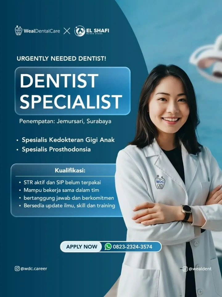 Lowongan Kerja Dokter Gigi Spesialis Surabaya 2026 