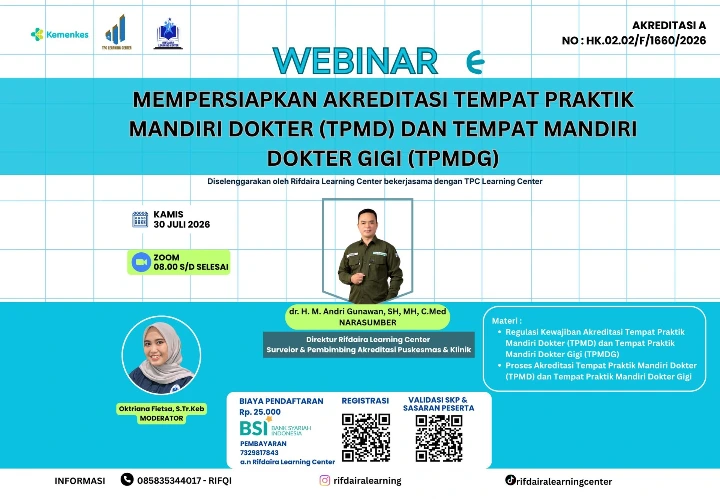 Webinar Akreditasi TPMD TPMDG Pelayanan Dokter Gigi