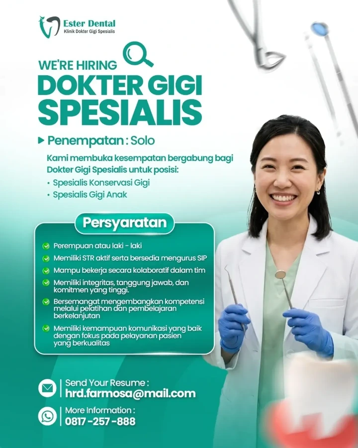 Lowongan Kerja Dokter Gigi Spesialis Solo 2026