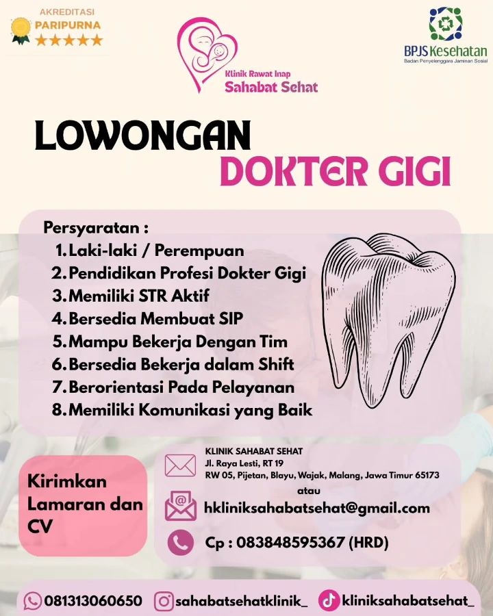 Lowongan Kerja Dokter Gigi Malang 2026