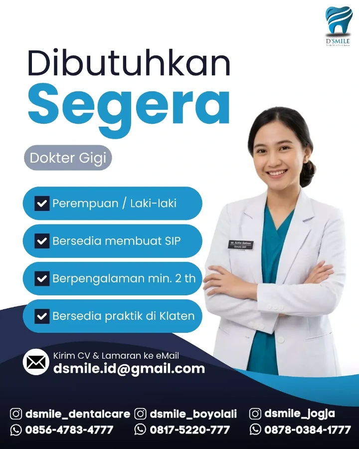 Lowongan Kerja Dokter Gigi Klaten 2026