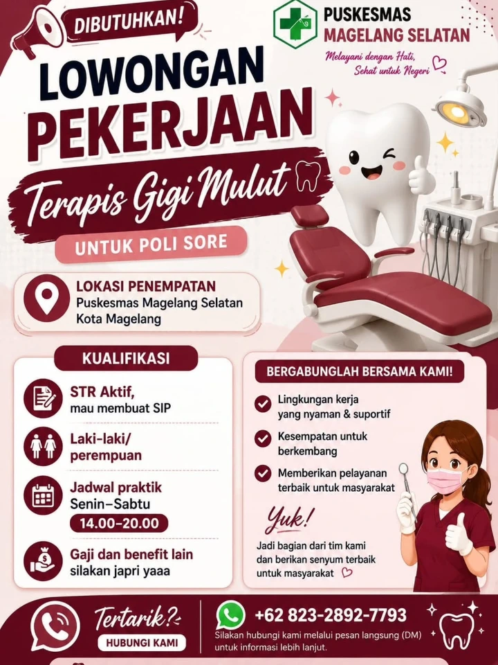 Lowongan Kerja Terapis Gigi dan Mulut Magelang 2026