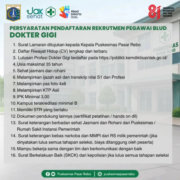 Lowongan Kerja Dokter Gigi Jakarta 2026