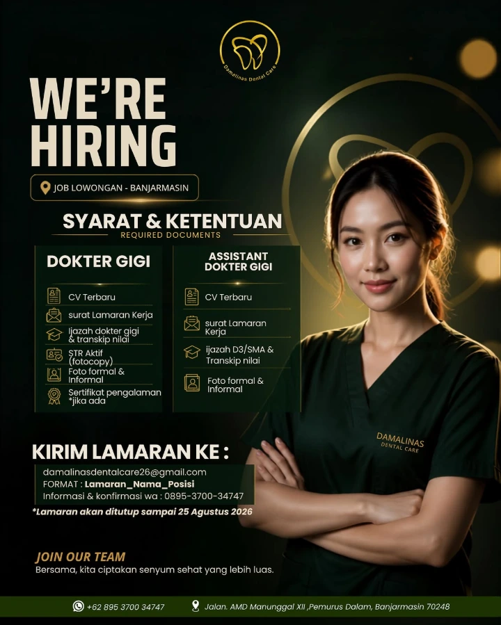 Lowongan Kerja Asisten Dokter Gigi Banjarmasin 2026