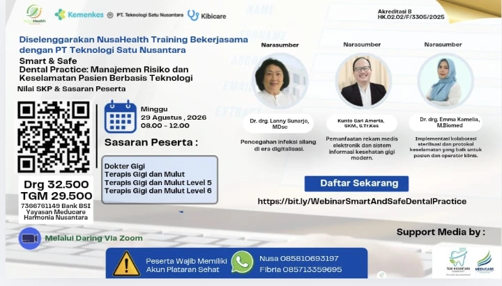 Webinar Smart dan Safe Dental Practice Manajemen Risiko