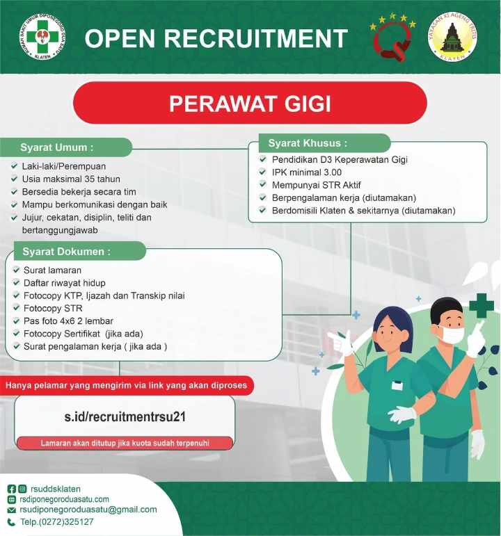 Lowongan Kerja Perawat Gigi Klaten 2026