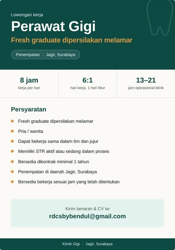 Lowongan Kerja Perawat Gigi Surabaya 2026