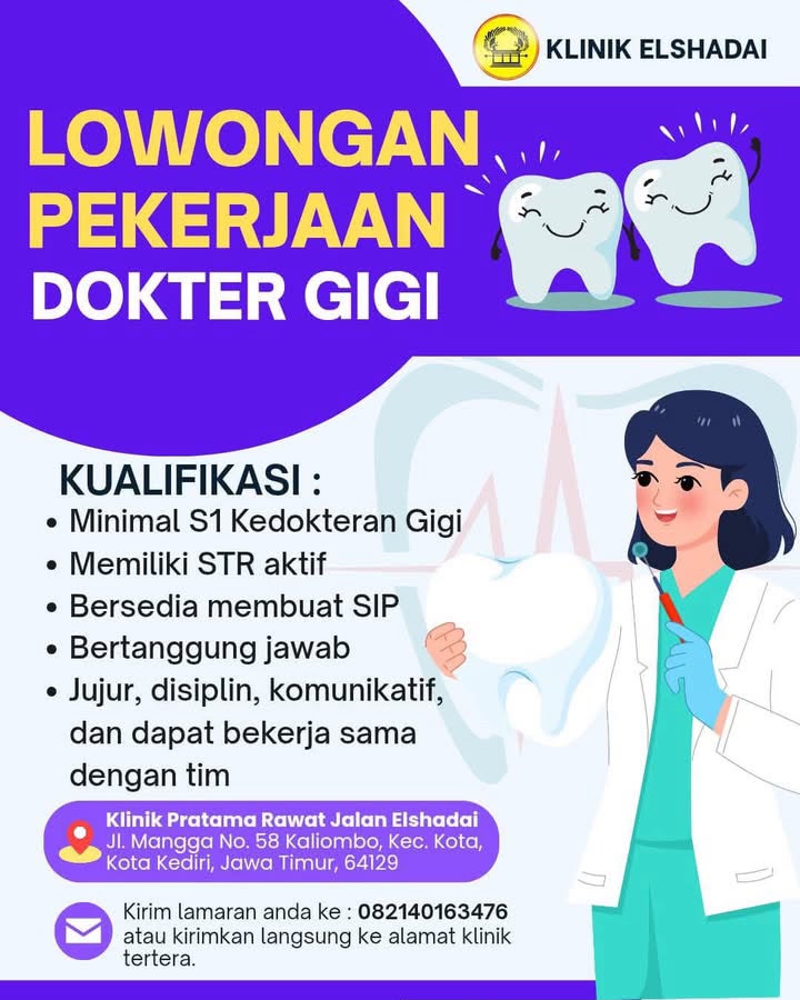 Lowongan Kerja Dokter Gigi Kediri 2026