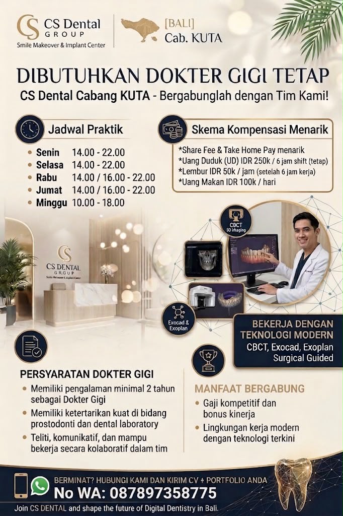 Lowongan Kerja Dokter Gigi Kuta 2026