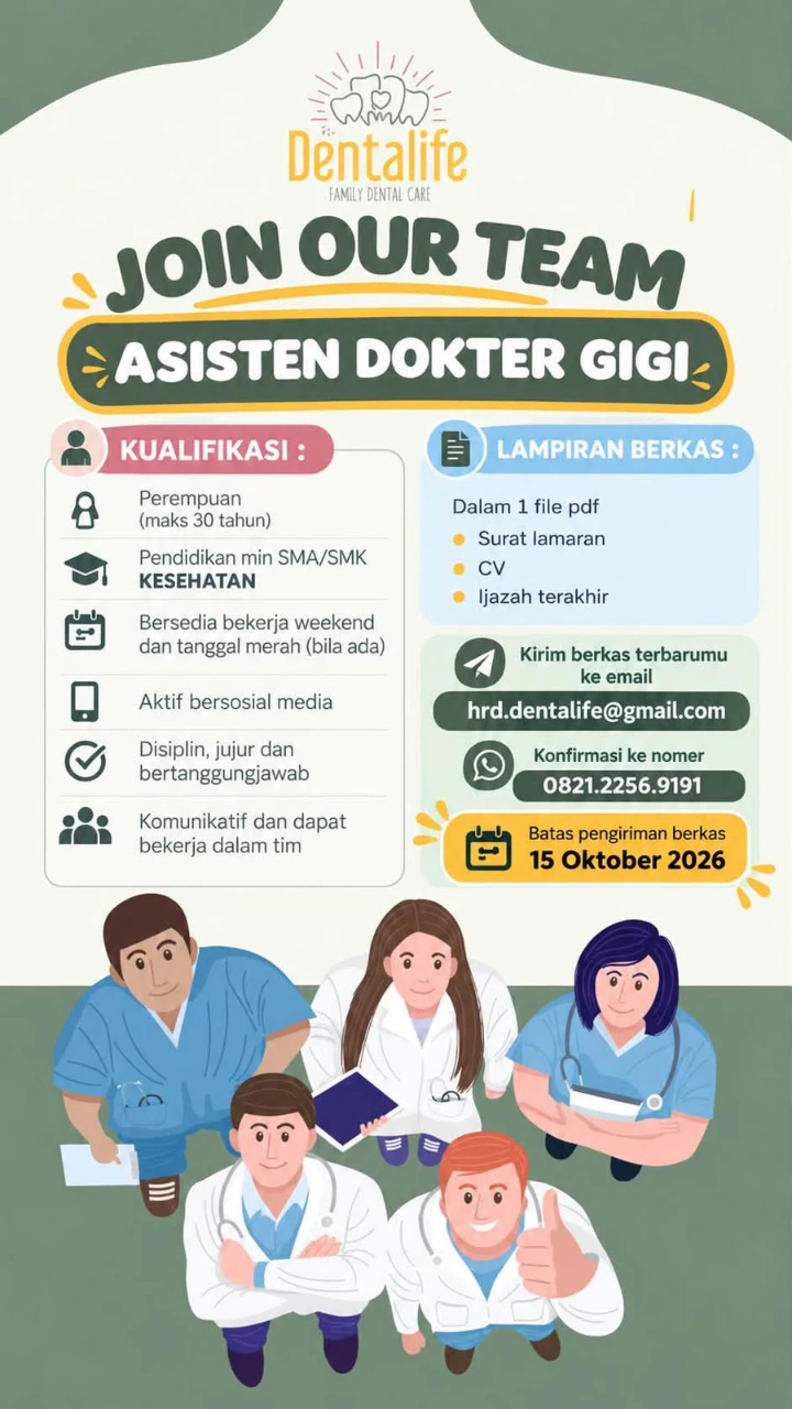 Lowongan Kerja Asisten Dokter Gigi Surabaya 2026