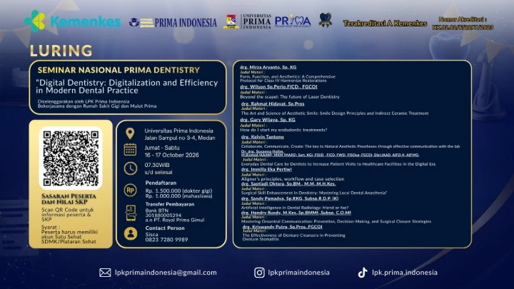 Seminar Nasional Prima Dentistry Digital Dentistry in Dental Practice