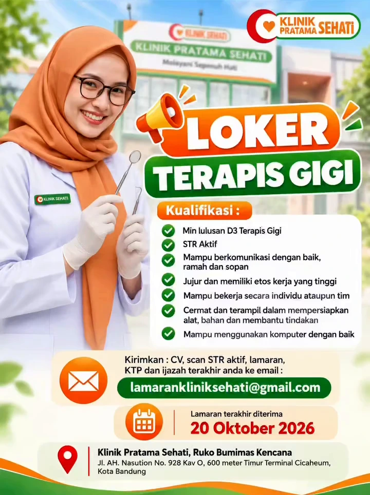 Lowongan Kerja Terapis Gigi Bandung 2026