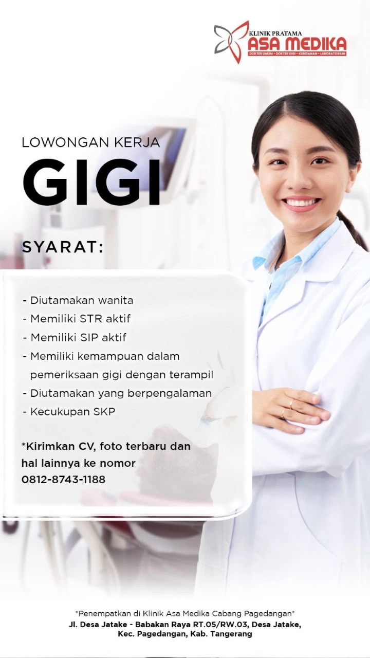 Lowongan Kerja Dokter Gigi Tangerang 2026