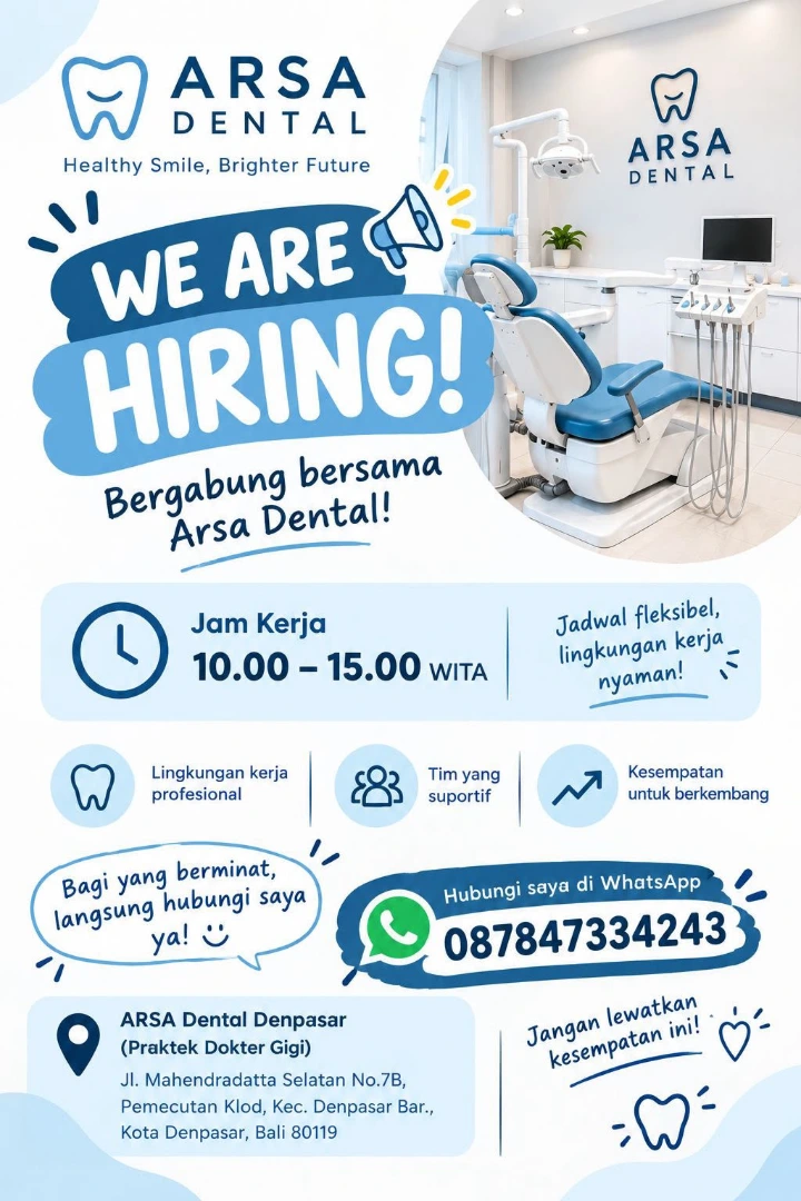 Lowongan Kerja Perawat Gigi & Dokter Gigi Denpasar 2026